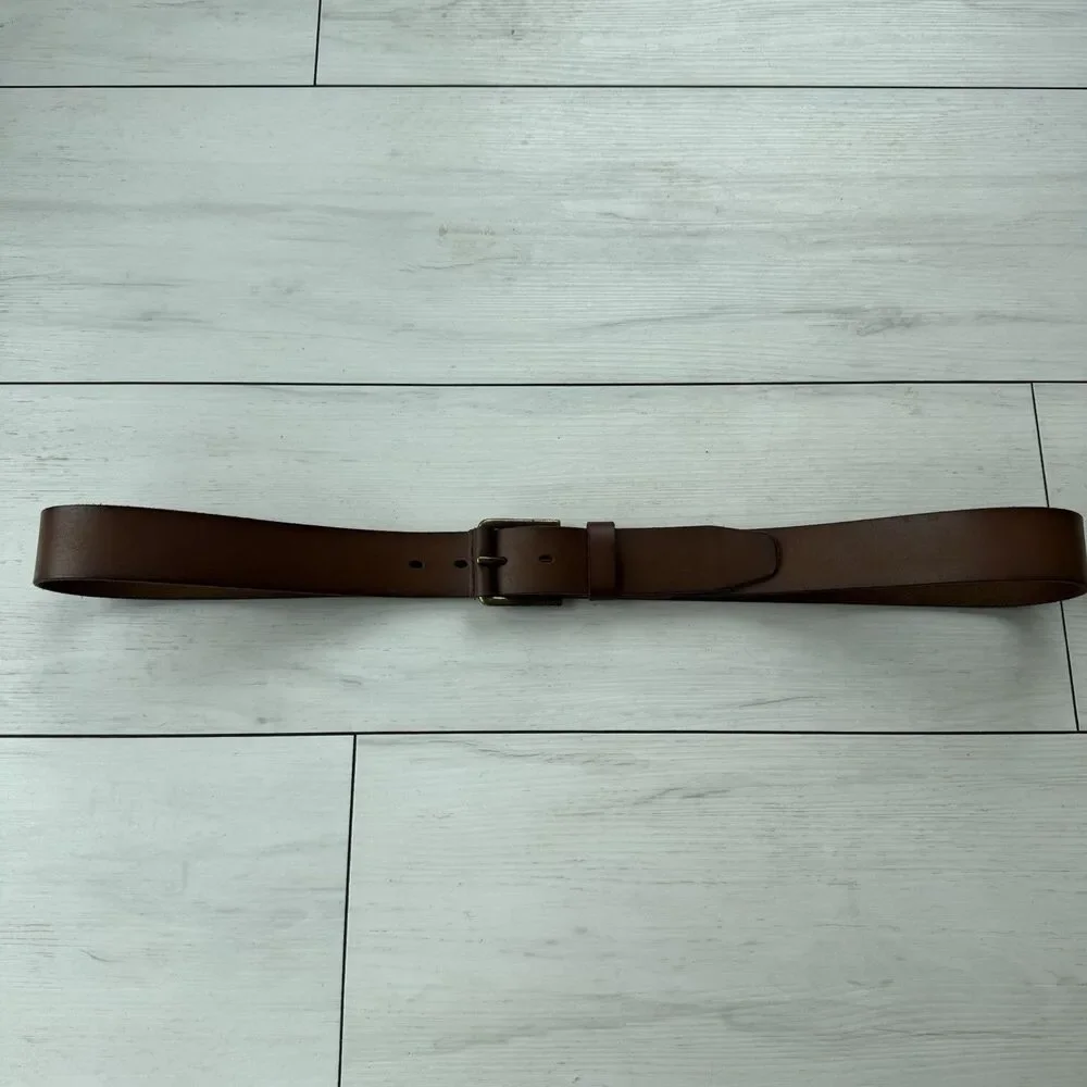 Timberland Men's Size 46 Brown Genuine Leather Casual Work Belt